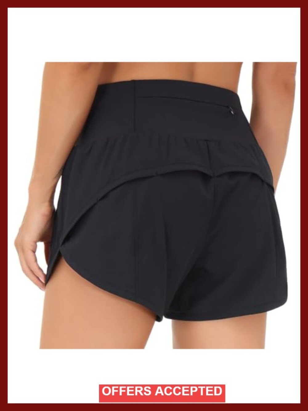 High Waisted Running Shorts with Mesh Liner Zipper Pockets Quick Dry